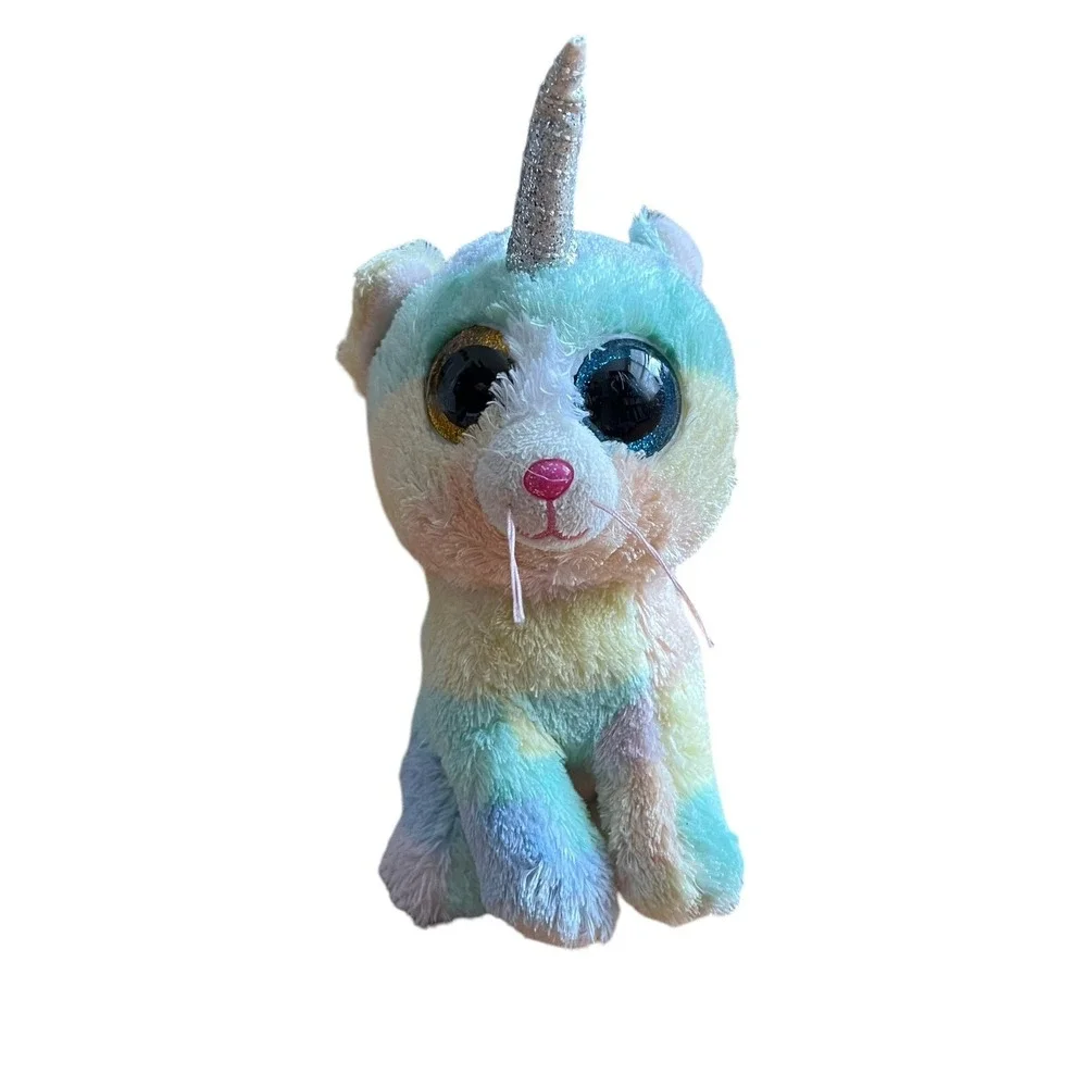 TY Silk Beanie Boos Heather Cat‎ Unicorn UniCat Plush Stuffed Animal Toy Pastel
